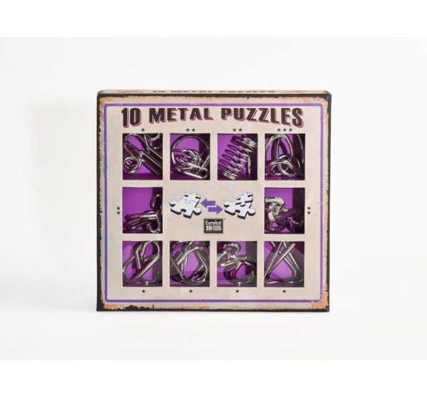 Set 10 metal puzzles roxo