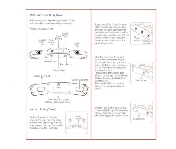 instruções YJ Timer