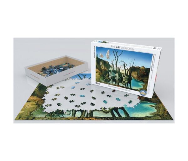 Puzzles Cisnes refletindo elefantes