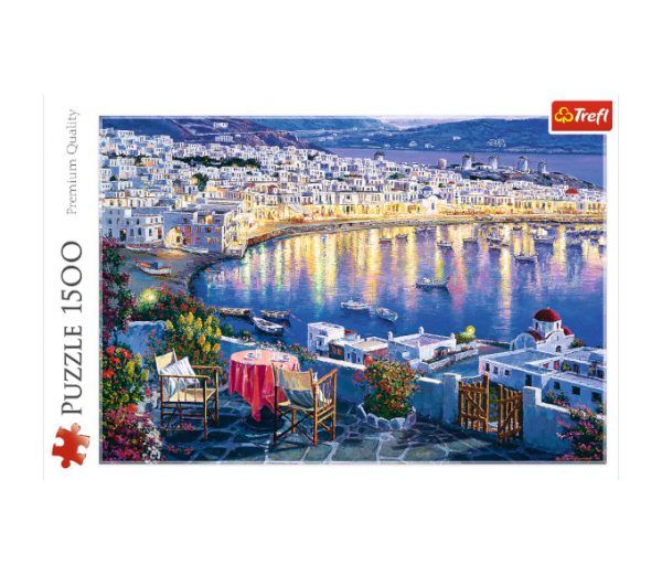 puzzle trefl Mykonos ao pôr do sol